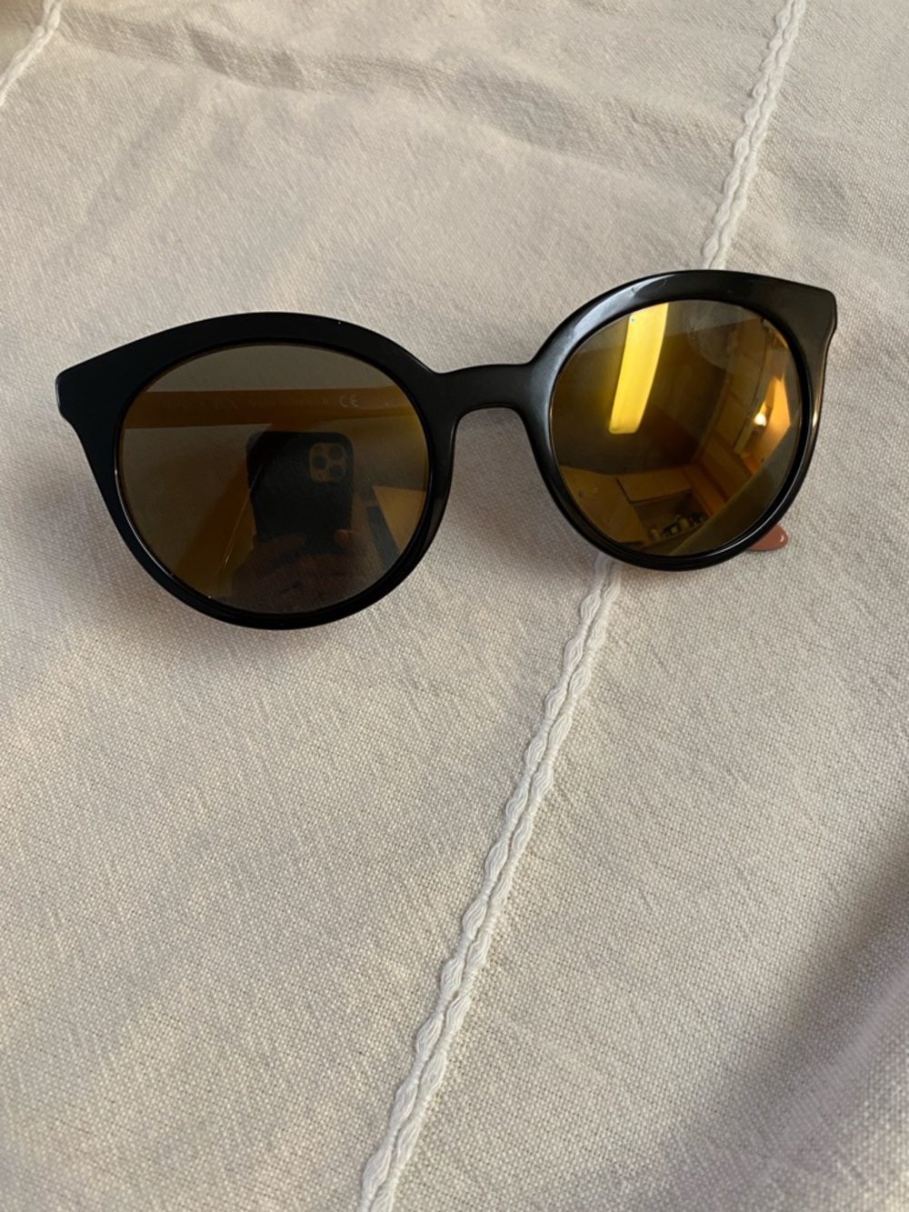 Prada SPR02X Black Pink Round Sunglasses Mirrored Lens - Picture 10 of 10